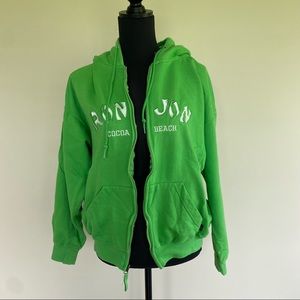 Ron Jon Cocoa Beach Green Zip-up hoodie size large
